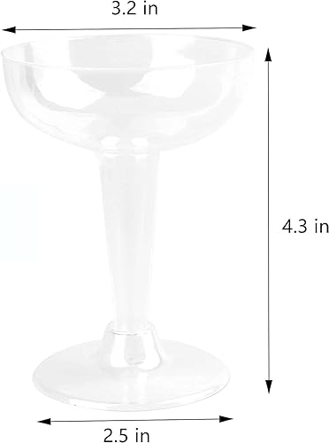 Miniatura 4 de 50 vasos de plástico de champán para eliminar cupé, copas de plástico de margarita, vasos de Martini, tazas de cóctel de plástico para fiesta, bar,