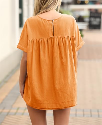 Image of Tankaneo Womens Summer Babydoll Tops Casual Loose Fit Peplum Oversized Tunic Shirts