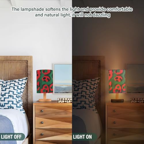 Lámpara de Mesa Pequeña con Estampado Leopardo Rojo y Verde miniatura 5
