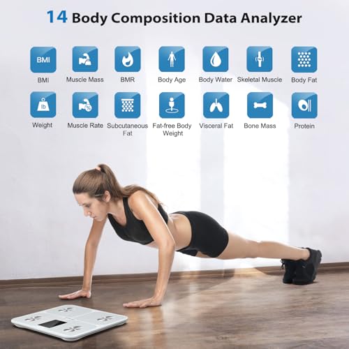 Ablegrid A-SCALE-WHITE Digital Smart Bathroom Scale For Body Weight And Fat Percentage,Body Fat Scale With Bmi Large Lcd Display,Accurate Body Composition Analyzer,Weighing Machine thumb #3