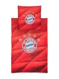 Material: Polyester FC Bayern München Bettwäsche - 5 Sterne - rot 2-teilig 135 x 200 cm FCB