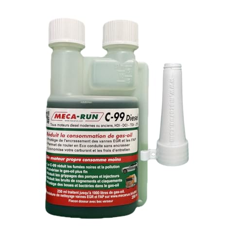 MECA-RUN Diesel Additif C99 Diesel 250 ML - Economie de Carburant - Anti-Pollution