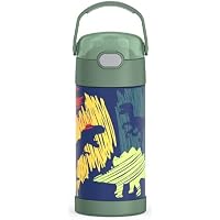 12-Oz Thermos Funtainer Kids Stainless Steel Water Bottle with Straw (4 Colors) only