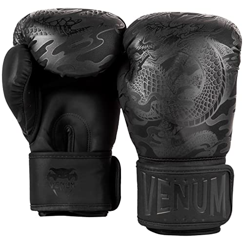 Venum Dragon's Flight Boxing Gloves - Black/Black-14 Oz #TOP2