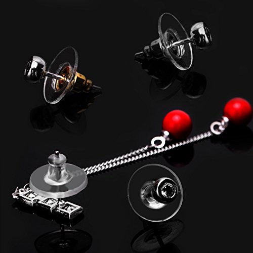 Senkary 150 Pairs Earring Backs Plastic Rubber Earring Backings Bullet Clutch Earring Stopper Findings With Pad, Silver, Gold And Clear (50 Pairs Each) #TOP2