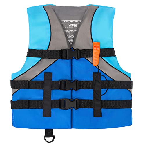 Image of Leader Accessories USCG Approved Life Jacket Vest for Youth 50-90 lbs