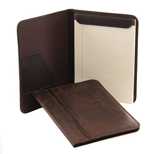 Piel Leather Letter-Size Padfolio, Vintage Brown, One