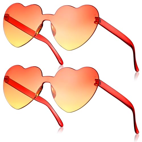 Fiada 2 Paar Herz Sonnenbrillen Herzförmige Brillen Lustige...
