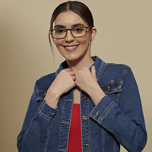 Image of LENSKART BLU | Zero Power Blue Cut Computer Glasses | Anti Glare, Lightweight & Blocks Harmful Rays | 100% UV Protected | Full Rim Rectangular | For Men & Women | Medium | LB E13527