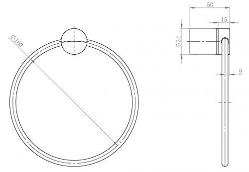 Hochwertiger Handtuchring SDVHR Design rund - Serie VERSA