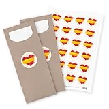 itenga 24x Bestecktaschen Pochetten aus Papier inkl. Serviette I Flagge Spanien I 8,2 cm x 20,0 cm I geeignet für spanische Anlässe, Mottopartys,Geburtstage