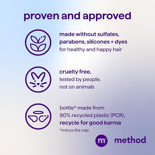 Image of Method Moisturizing Shampoo, Simply Nourish - Hydrates and Revives Dry Hair, Safe for Color-Treated Hair - Sulfate Free and Cruelty Free - 14 oz, Pack of 3