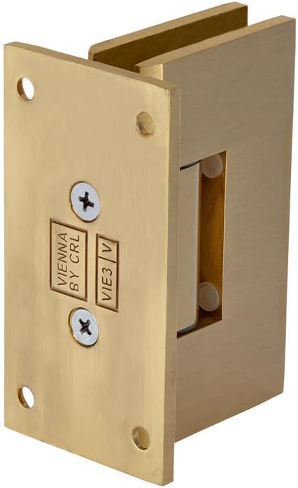CRL Satin Brass Vienna 337 Series Adjustable Wall Mount Full Back Plate Hinge