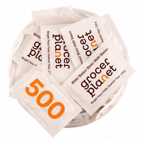 Grocer Planet - 500 Sobres de Azúcar Blanco de 2.6 g | Media Dosis