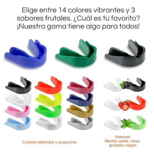 GAME GUARD protector bucal para hervir y morder/protector de encías - protector bucal moldeable/protectores de encías - Mayor/Adulto - Aprobado por CE, deportes escolares, fútbol, rugby (Brillo Azul) - imagen 8