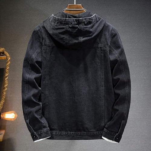 Chaqueta de mezclilla para hombre con capucha desmontable miniatura 6