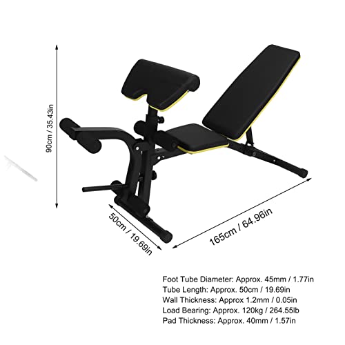 Foldable-Workout-BenchMultifunction-Workout-Bench-Foldable-Soft-PU-Adjust-Back-Cushion-Strength-Training-Chair-Weight-Exercise-Bench
