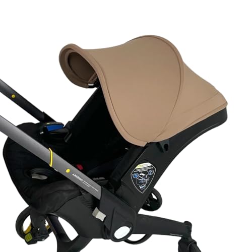 Replacement Canopy Cover Compatible with Doona+ Stroller & Car Seat High-Opacity Sun Shade Thick Soft-Stretch Fabric 3-Piece Set with 2 Shoulder Pad Covers (Khaki)