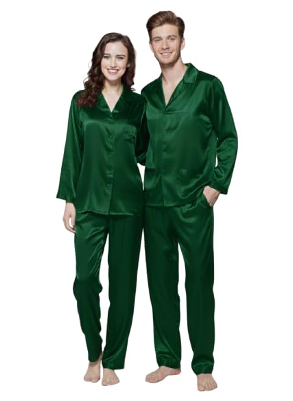 Couple Night Suit Set for Men & Women | Matching Nightwear | Soft & Comfortable | Long Sleeve Button-Up Shirt and Pants | Unisex Sleepwear-image-5