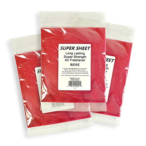 Image of Super Sheet Large (8 inchx7 inch) Under Seat Car Air Freshener, 3-PACK (Rose)