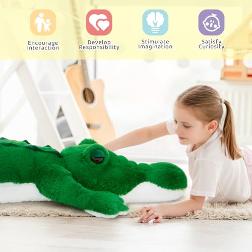 Image of MorisMos Giant Alligator Stuffed Animal, 59 inch Soft Jumbo Crocodile Plush Toy for Kids, Giant Stuffed Crocodile Large Stuffed Alligator Pillow for Boys Girls Birthday