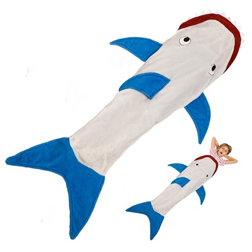 Kanguru Hai Decke zum anziehen, Shark Blanket für Kinder, weiche...
