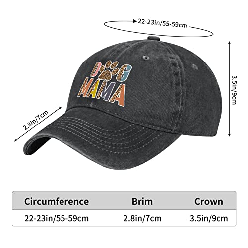 Harycnct BLACK-49 Women'S Distressed Dog Mama Hat Vintage Adjustable Dog Mom Cap Washed Cotton Denim Dog Girls Hat thumb #6