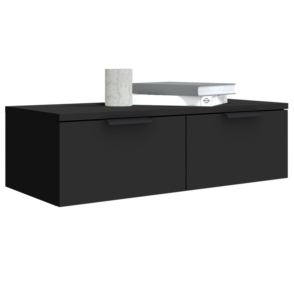 Armadietti & Stoccaggio-Pensile Nero 68x30x20 cm Legno Ingegnerizzato