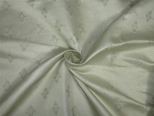 Brocart de tissu ivoire et doré sans raccord pour patrons de couture