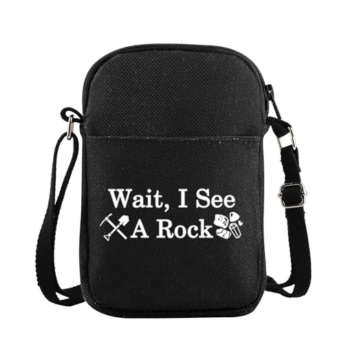JXGZSO Funny Geologist Gifts Wait I See A Rock Small Sling Bag Geology Rock Crossbody Bag