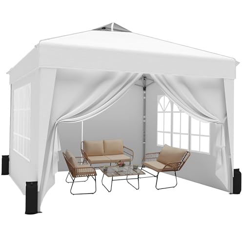 SANWAY 10x10 Pop Up Canopy Tent with Sidewalls x 4 – Easy Setup Canopy Tent, Waterproof,...