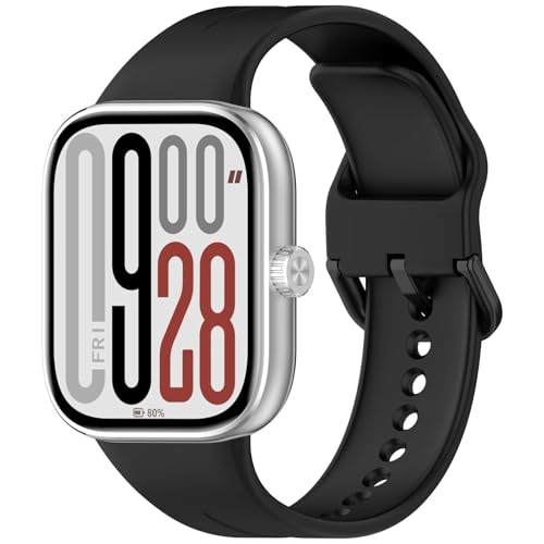 FTRONGRT Correa Compatible con Xiaomi Redmi Watch 5 / Watch 5 eSIM/Redmi Watch 4 / Xiaomi Smart Band 9 Pro/Xiaomi Smart Band 8 Pro, Suave Silicona, Cómodo Correa de Repuesto - Negro