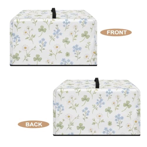 Image of Microwave Oven Dust Cover, Stain-Resistant Kitchen Electrical Appliance Cover for Home Decorations, L, 20.9 x 15.7 x 12.4 Inches, Daisy Flower Blue White