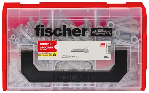fischer L-Boxx Mini SX Plus, 210-teiliges Dübelset, 6-10 mm Durchmesser, 30-50 mm Länge, für Profis und Heimwerker, optimal für Ziegelwände – Ansicht 2