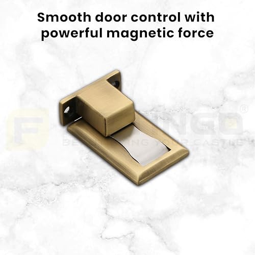 Image of Premium Concealed Magnetic Door Stopper /Stainless Steel Stopper Magnetic /Stylish Floor Mount Door Stopper for Home /Office and Hotels (Pack of 2, Antique Matt Finish)-| 3 Years Warranty |