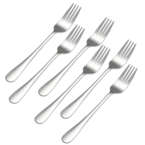 Merzio Dinner Forks Set of 6 Premium Stainless Steel Table Forks Mirror Polished Cutlery Set Rust-Resistant & Dishwasher Safe Silverware for Home Kitchen Restaurant Party20cm