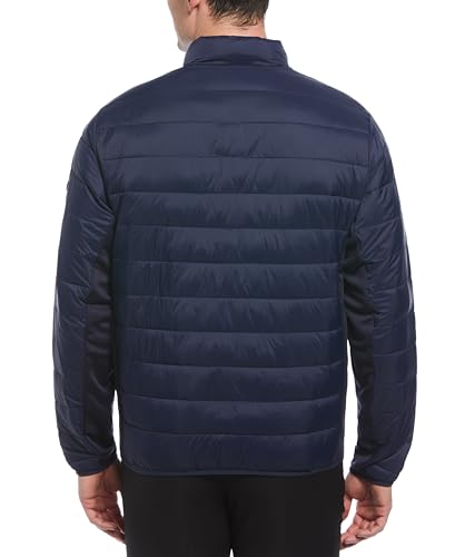 Perry Ellis Men's Long Sleeve Full-Zip Golf Faux Down Jacket, Sun Protection, Mock Collar, Front Pockets, Warming & Flexible2