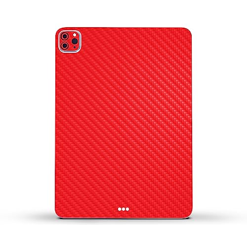 Image of MightySkins Carbon Fiber Skin Compatible with Apple iPad Pro 11 inch M2 4th Gen (2022) Full Wrap Kit - Solid Red | Protective, Durable Textured Carbon Fiber Finish | Easy to Apply | Made in The USA