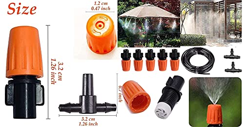 Image of DIY DIYC-15732 Crafts Three-Way Atomizing Nozzle, Adjustable Garden Irrigation Nozzle (1-20 Pcs Orange Dual Nozzle) (10 Pcs, Orange Dual Nozzles)