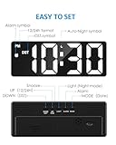 (Versão atualizada) Relógio despertador digital, Relógio LED para quarto, Relógio eletrônico de mesa com visor de temperatura, brilho ajustável, controle de voz, visor 12/24H para... glide