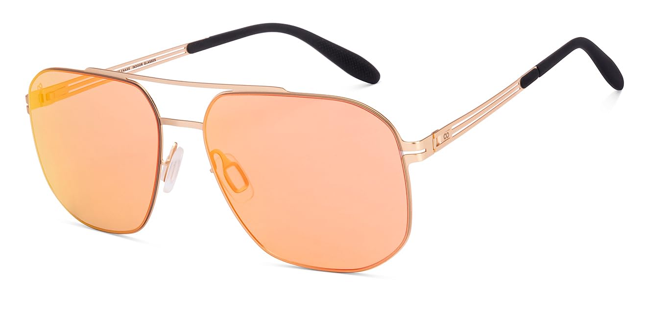 By Lenskart | Full Rim Hexagonal | Indoor Sunglasses | 100% UV Protected | For Men & Women's | VC S17428, Violet