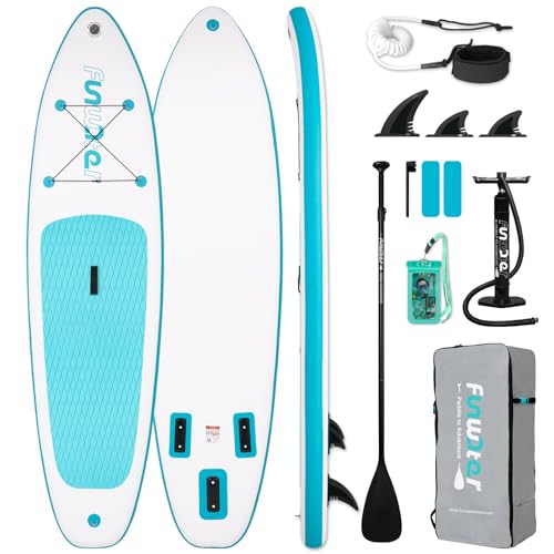 FunWater 106 Inflatable Stand Up Paddle Board Adult Paddleboards with Paddle Backpack 3 Fins Pump and Leash Suitable for Beginners