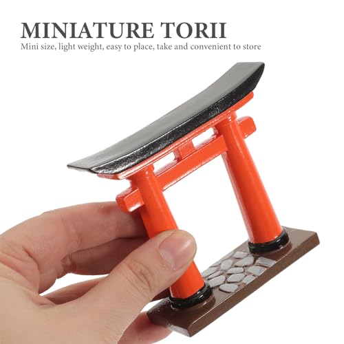Image of BESPORTBLE Mini Torii Gate Aquarium Decor Resin Ornament for Japanese Zen Garden and Fish Tank Small Traditional Shinto Shrine Model 3.54 Inch