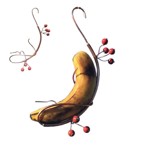 para pájaros al aire libre, colgante de cobre rústico, hamaca de plátano, accesorio de alimentación de vida silvestre al aire libre, decoración de patio trasero para pájaros