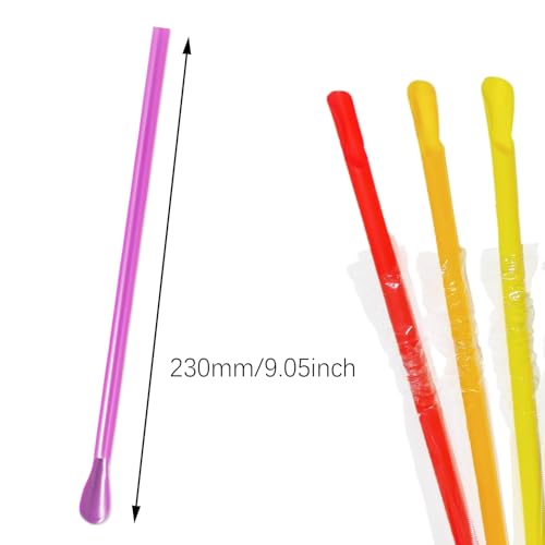 100 pitillos cuchara 23 cm colores surtidos miniatura 3