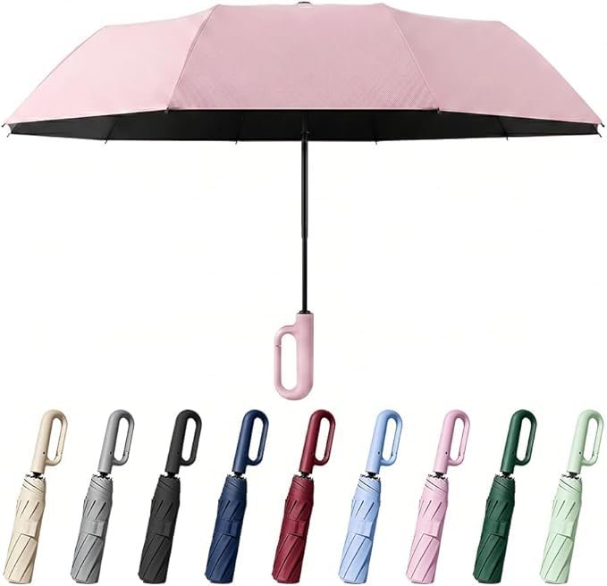 Creative Ring Buckle Windproof Reinforced Umbrella, Automatic Open Close Umbrella, Compact Wind Proof Umbrellas For Rain and Sun Protection, 10 Ribs &amp; Steel Alloy Frame