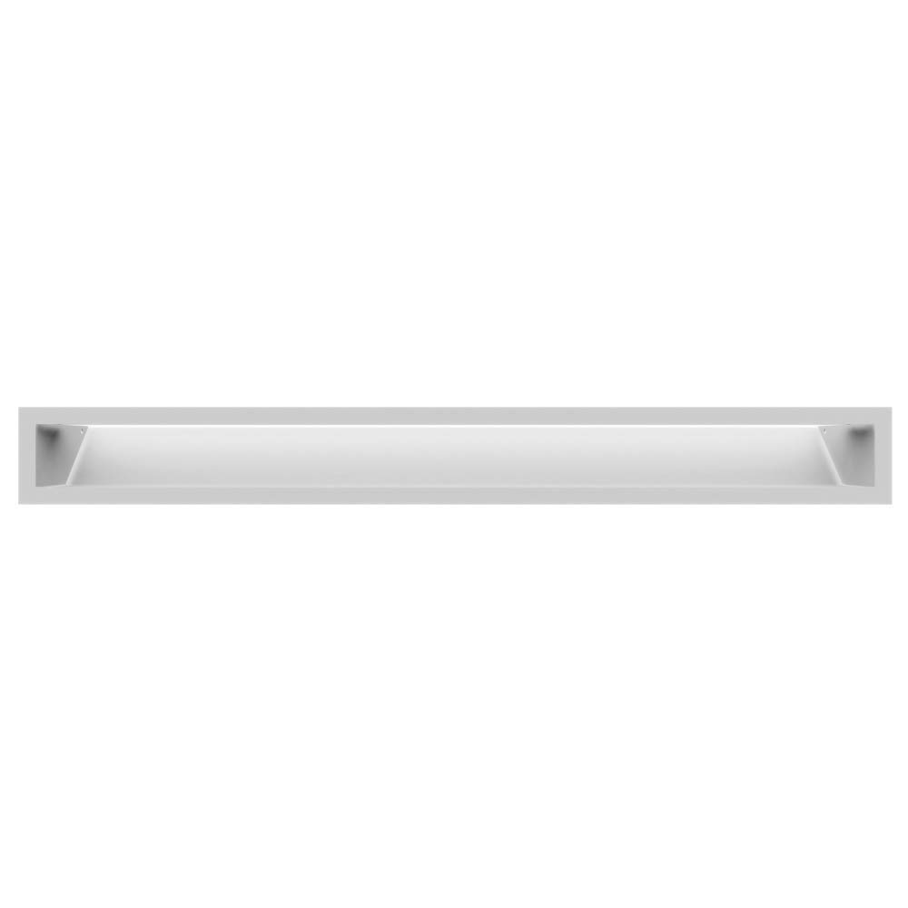 KRATKI griglia di ventilazione AIR | Griglia aria calda 9 x 80 cm | Bianco | Griglia di scarico per ventilazione camino | Presa d'aria con un angolo di 45 gradi | resistente al surriscaldamento