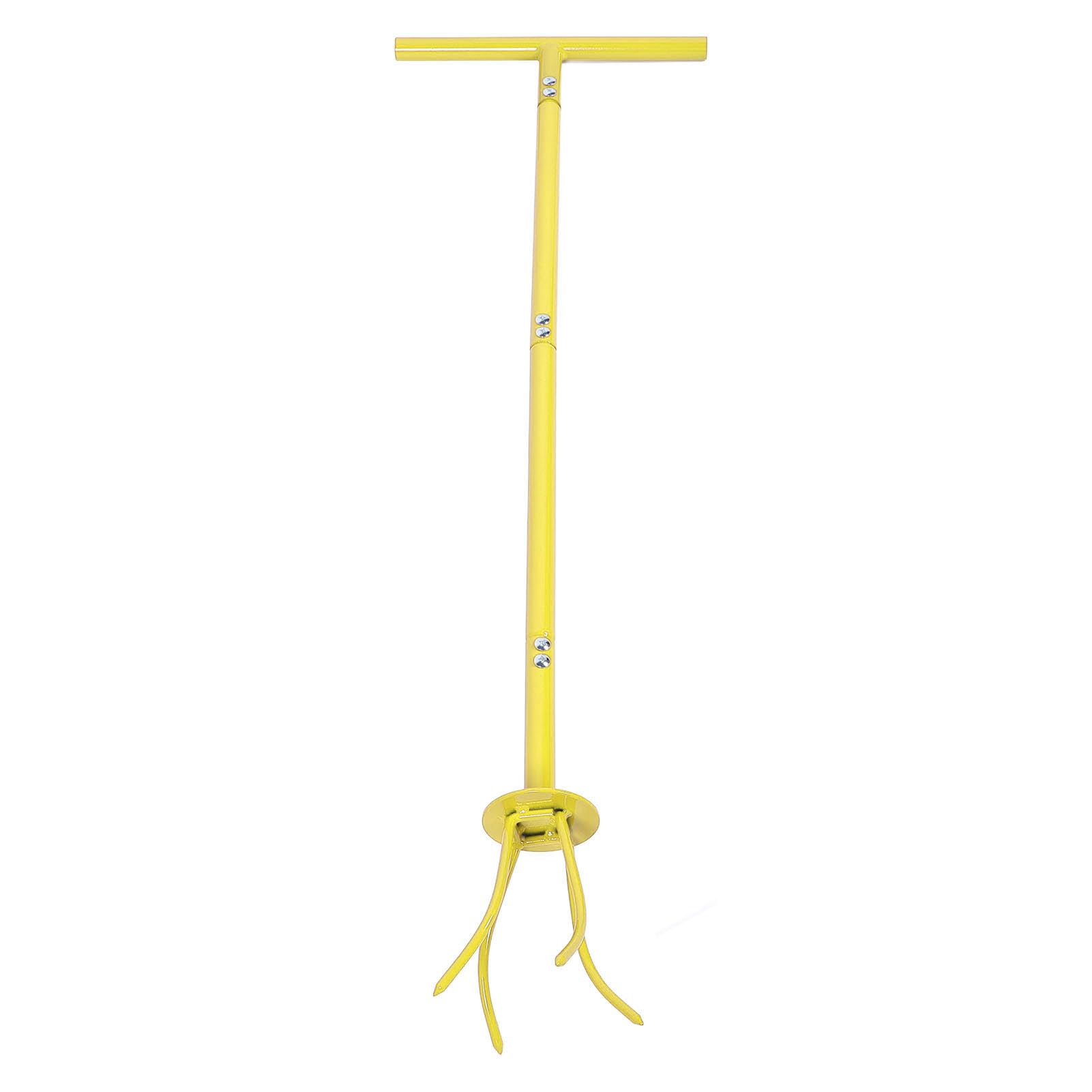 Twist Tiller Garden Claw Tool Manual Hand Cultivator Long Handle Stainless Steel Yellow