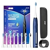 Elektrische Zahnbürste, Seago Zahnbürste elektrisch mit Drucksensor, 40000 VPM 8 Aufsatzbürsten 5 Modi, Schallzahnbürste wiederaufladbar mit Zahnbürste Halter, Smart Timer, Reiseetui…