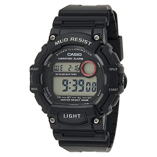 Casio Men's Mud Resistant Stainless Steel Quartz Watch with Resin Strap, Black, 27.6 (Model: TRT-110H-1AVCF)